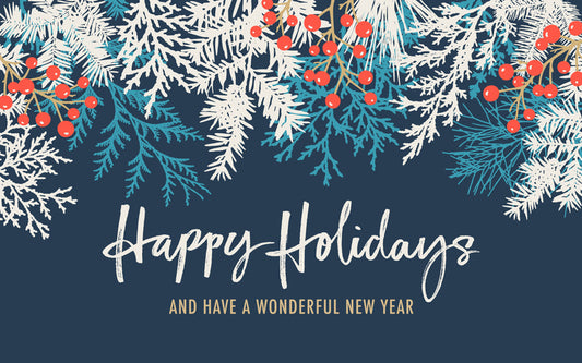 We Will Be Closed for the Holidays!!